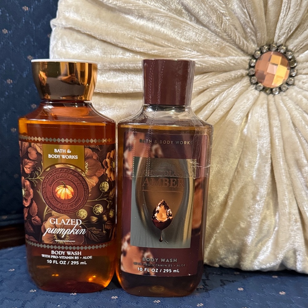 Bath & Body Works Glazed Pumpkin & Amber Body Wash Set - Orange and Brown - Picture 1 of 1